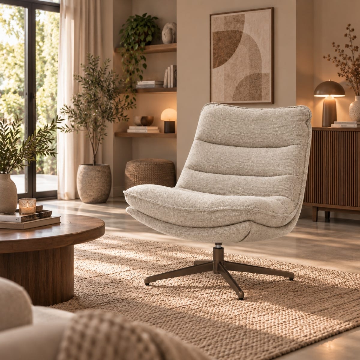 24Seven Loungestoel Miro Beige 75 x 86 x 87