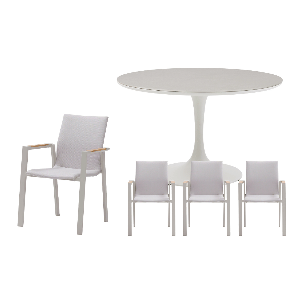 Royal Seasons Diningset 4-zits Solare Rond Zand