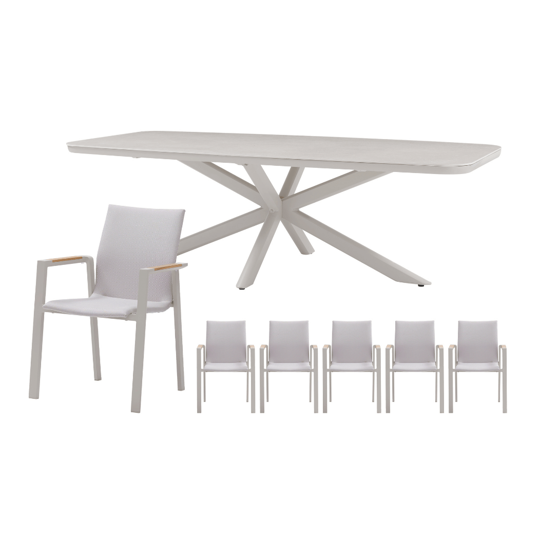 Royal Seasons Diningset 6-zits Solare Zand