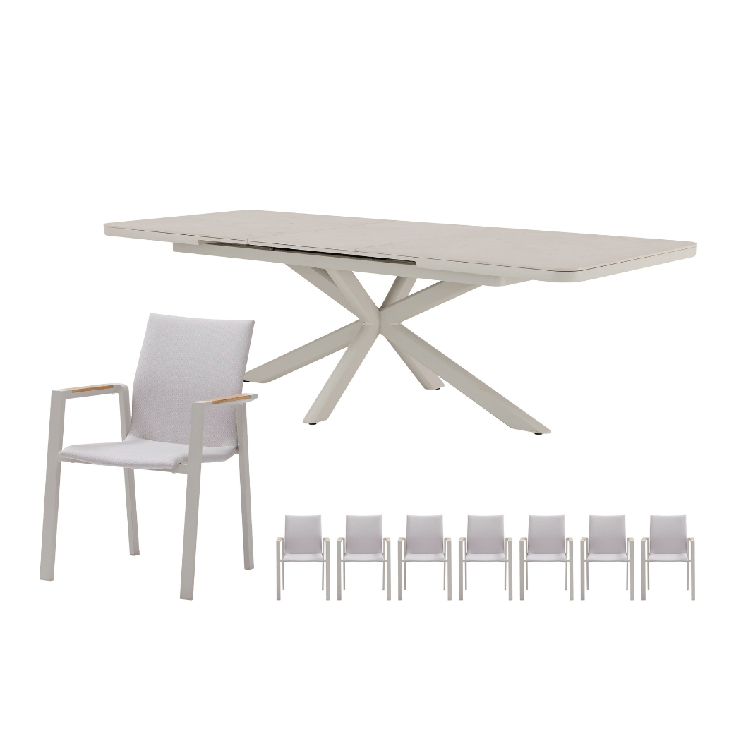 Royal Seasons Diningset 8-zits Solare Zand