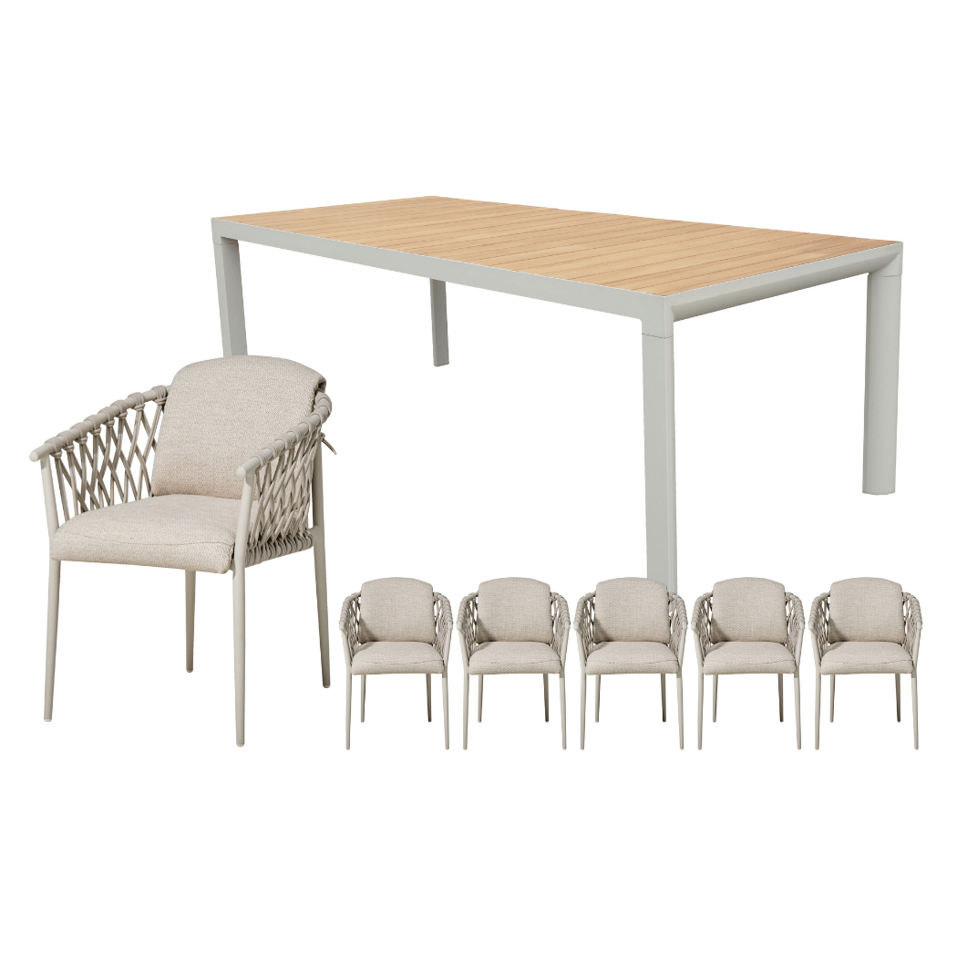 Royal Seasons Diningset 6-zits Miami Zand