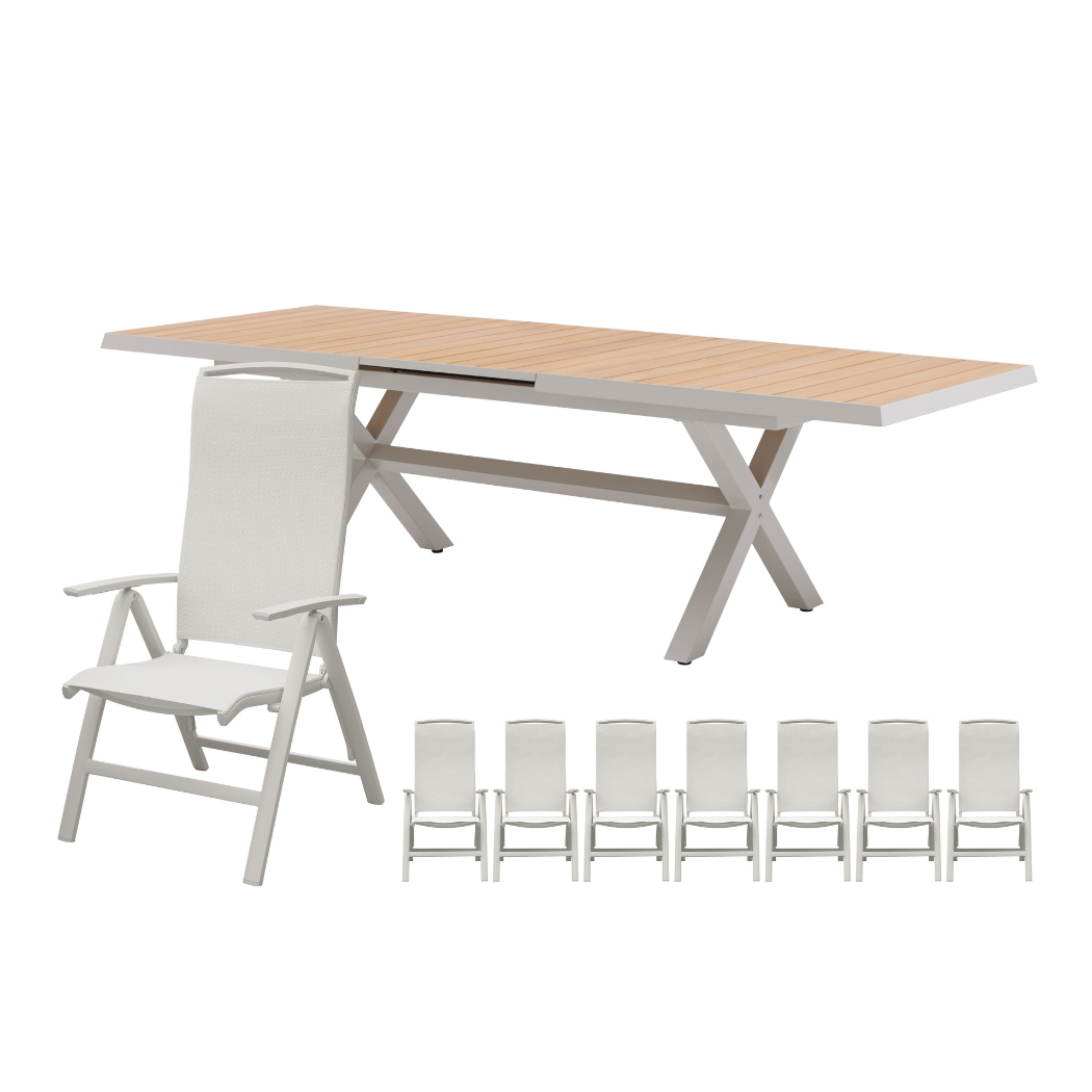 Royal Seasons Diningset 8-zits La Palma Uitschuifbaar Zand