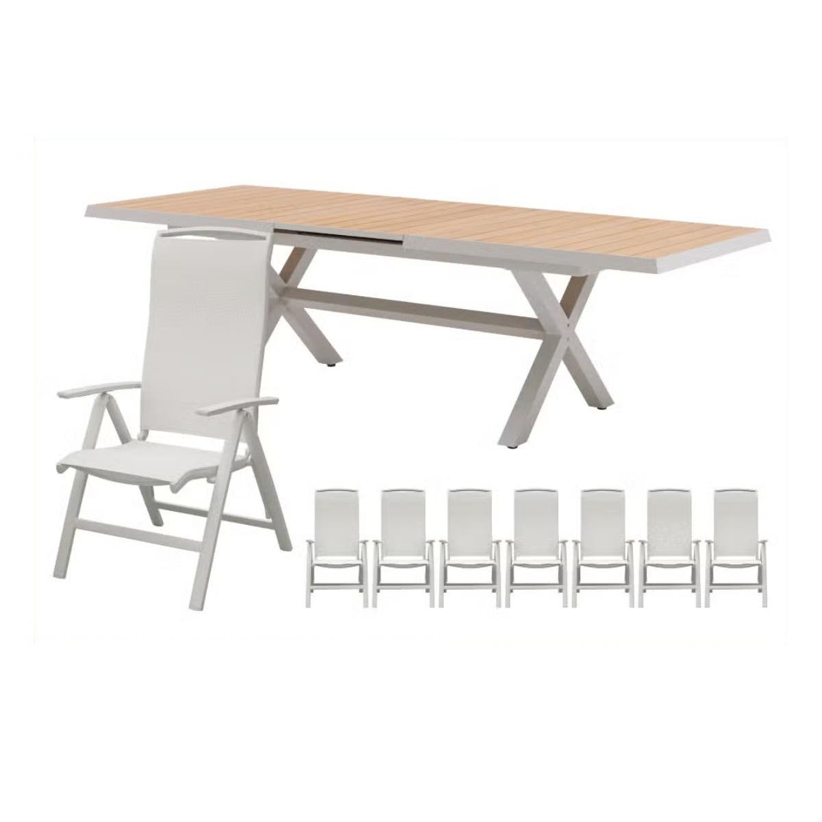 Royal Seasons Diningset 8-zits La Palma Uitschuifbaar Zand