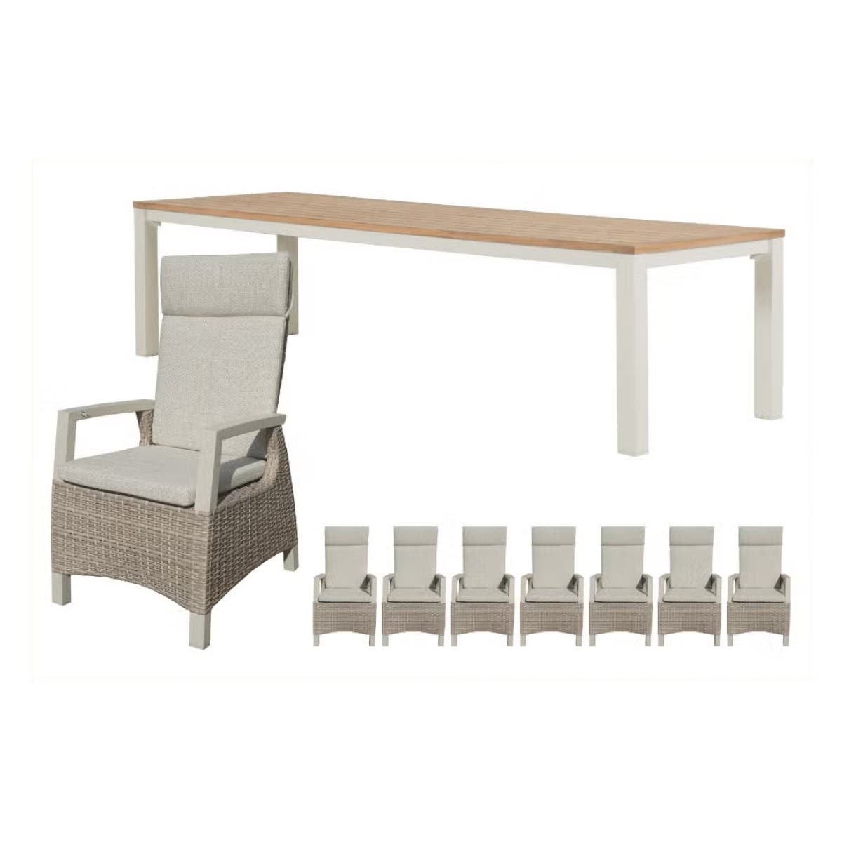 Royal Seasons Diningset 8-zits Athene Teak Zand