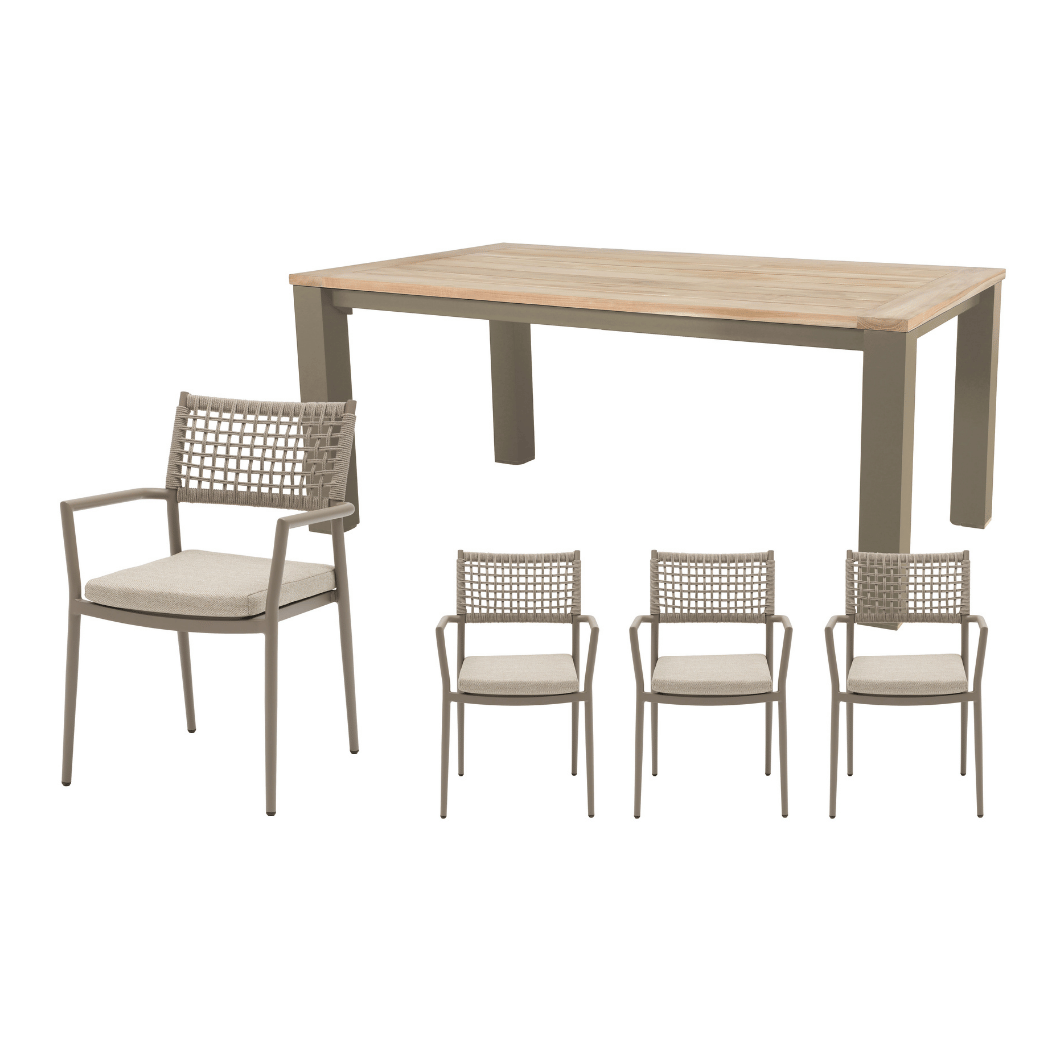 Royal Seasons Diningset 4-zits Liv Espresso