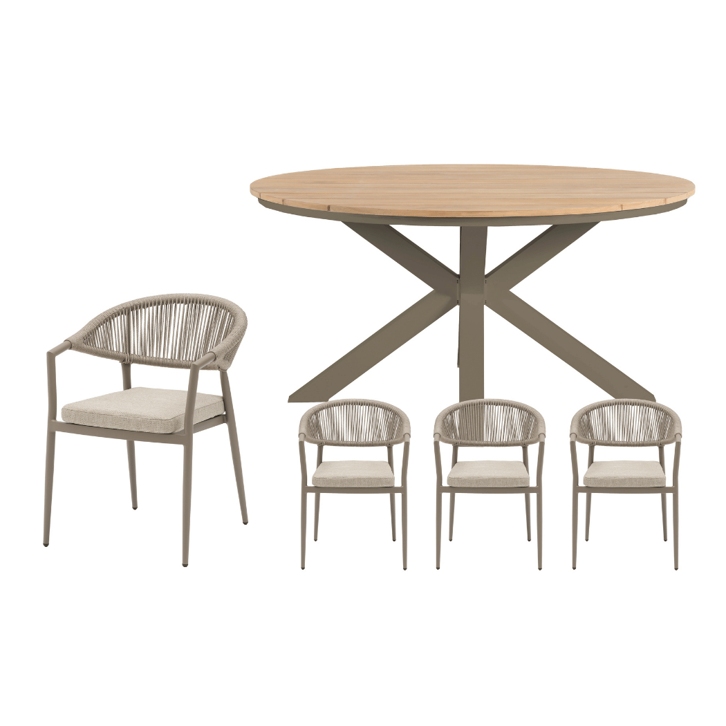 Royal Seasons Diningset 4-zits Bo Rond Zand