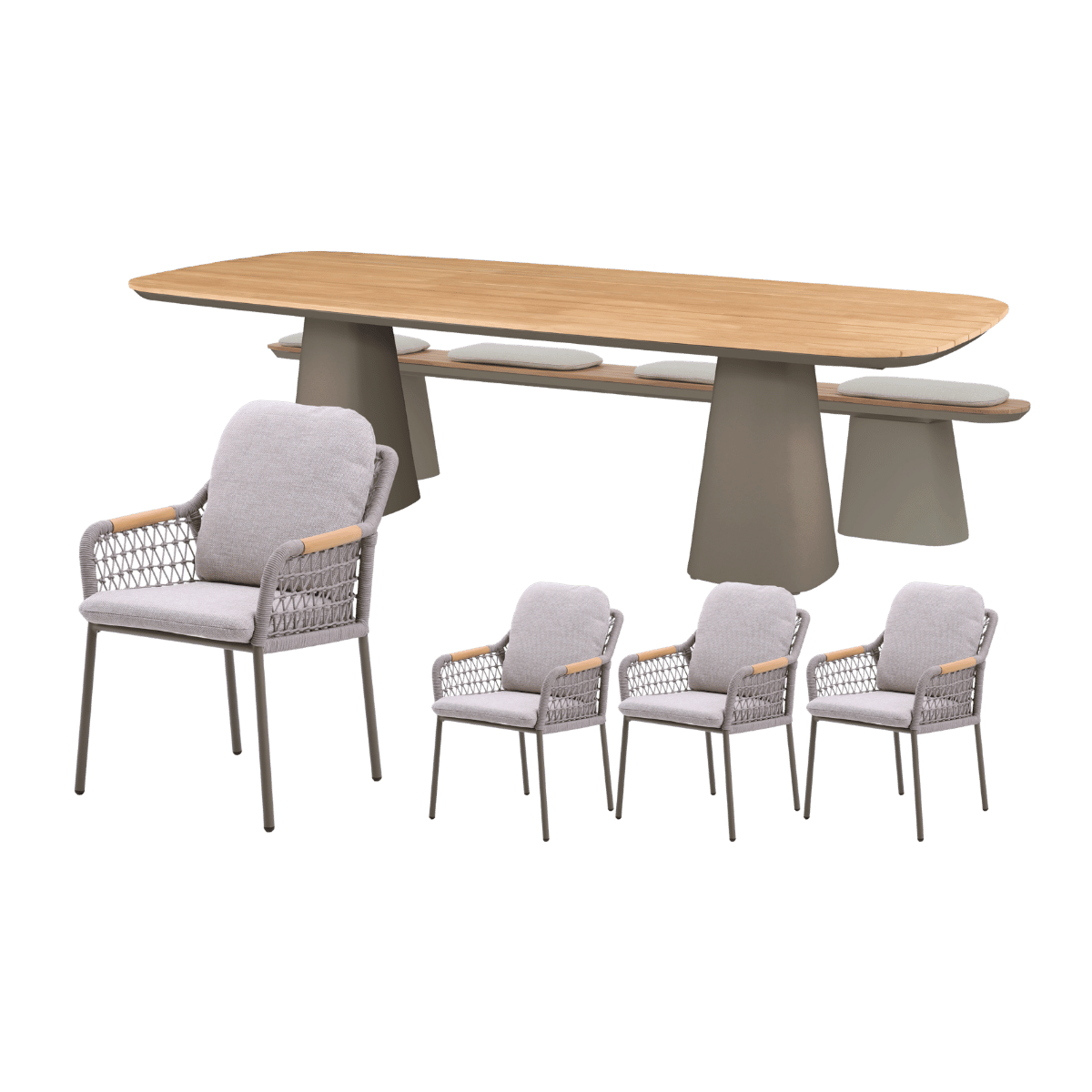 Royal Seasons Stoel-bank Diningset 8-zits Bari Espresso