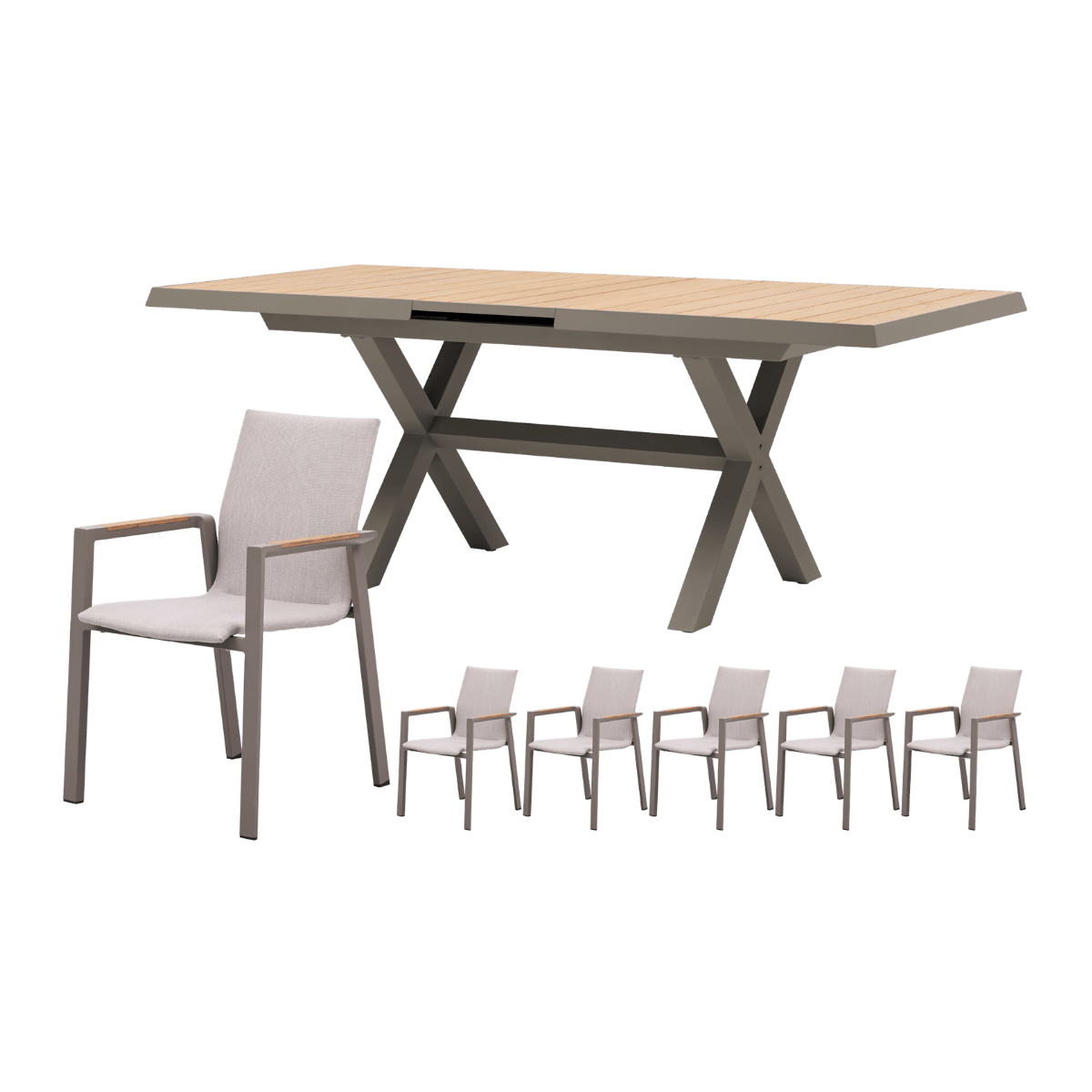 Royal Seasons Diningset 6-zits Solare Espresso