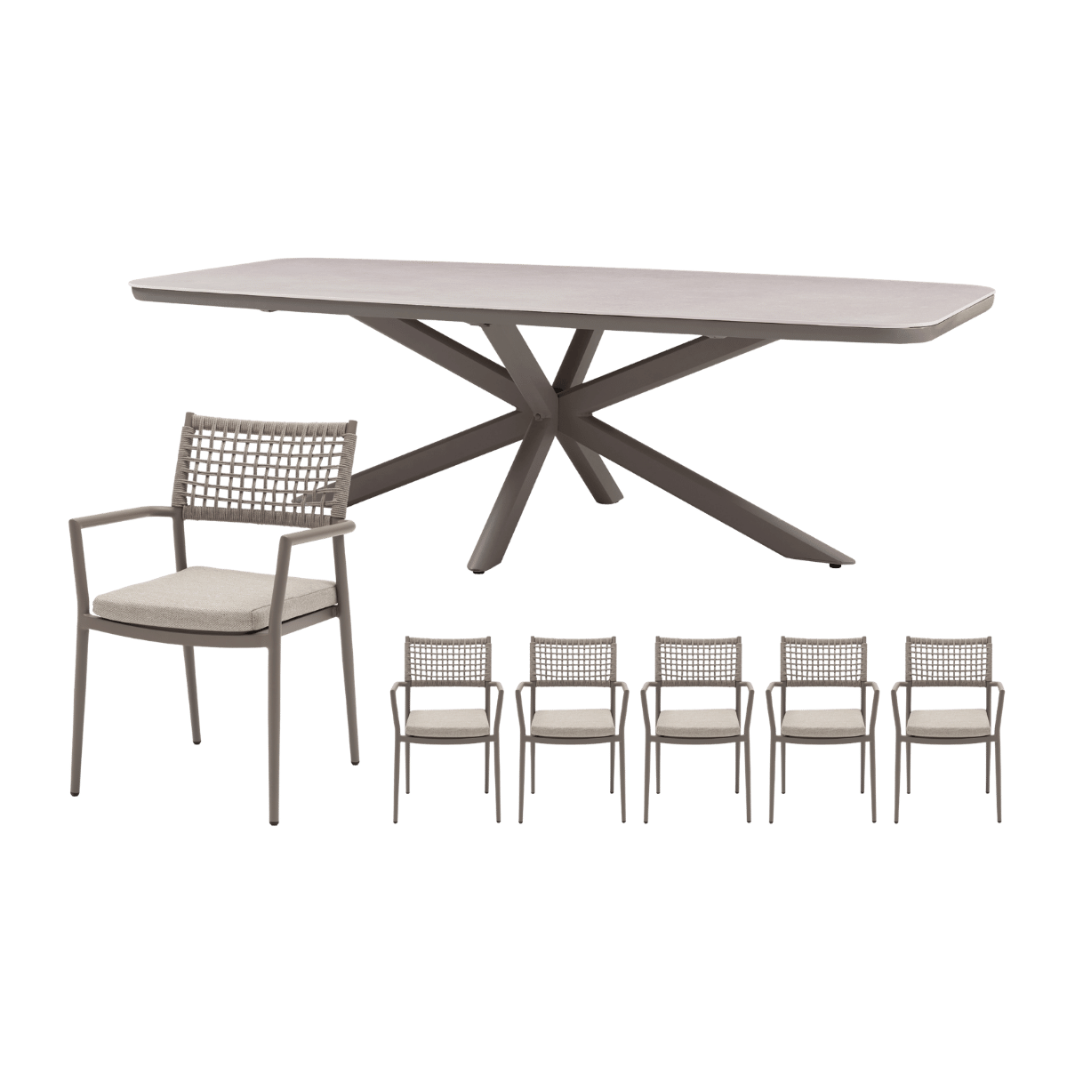 Royal Seasons Diningset 6-zits Solare Espresso