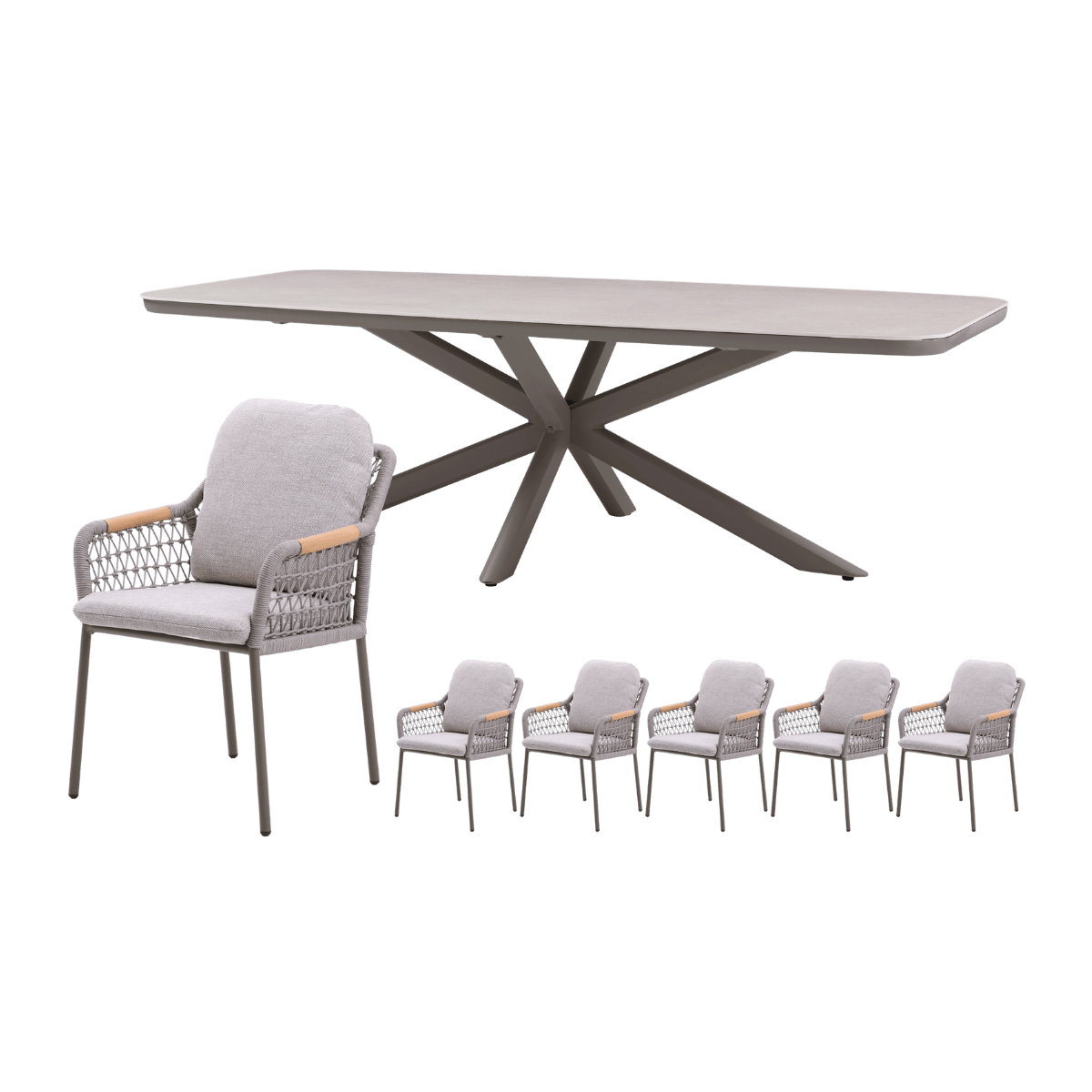 Royal Seasons Diningset 6-zits Bari Espresso