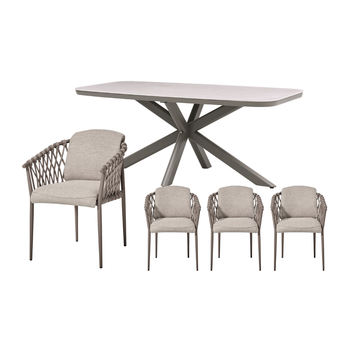 Royal Seasons Diningset 4-zits Miami Espresso