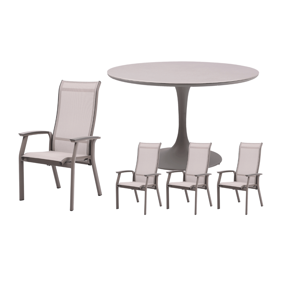Royal Seasons Diningset 4-zits Sevilla Rond Espresso
