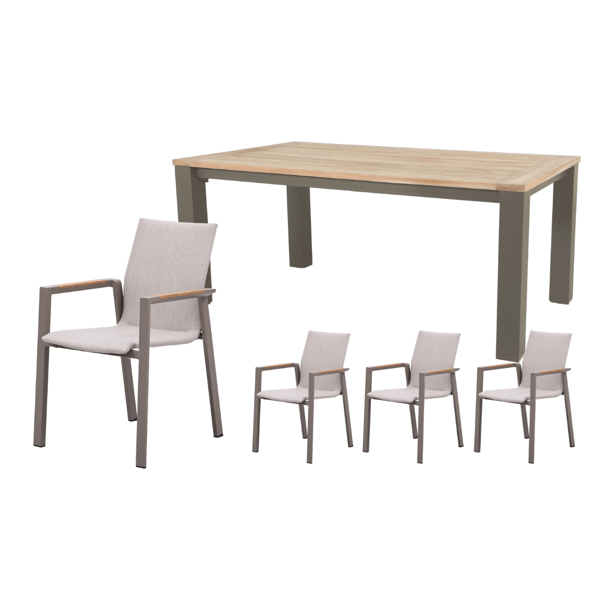 Royal Seasons Diningset 4-zits Solare Espresso