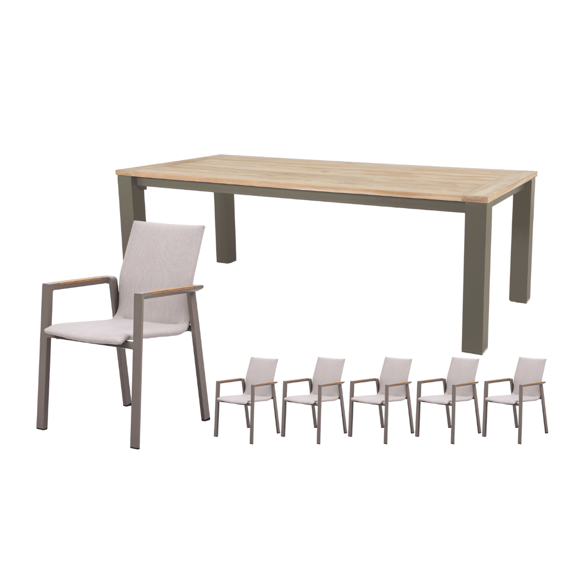 Royal Seasons Diningset 6-zits Solare Espresso