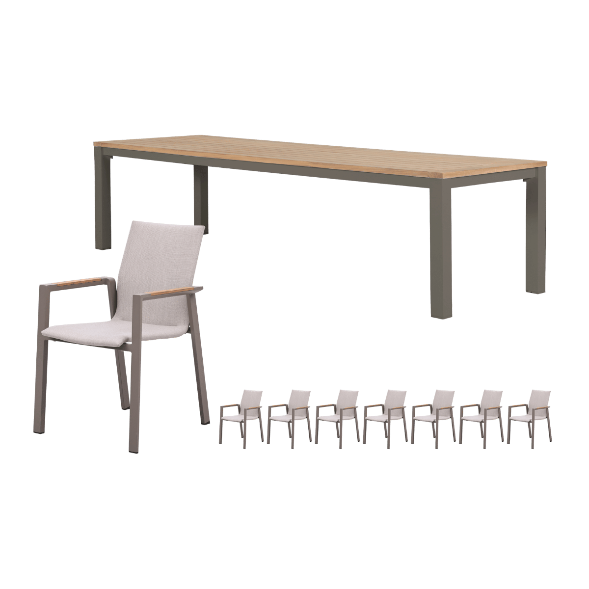 Royal Seasons Diningset 8-zits Solare Espresso