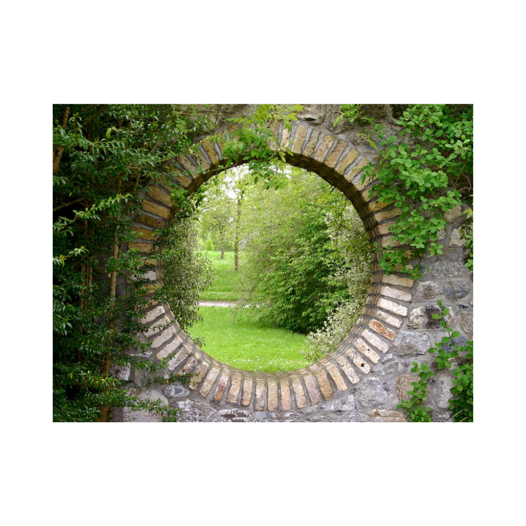 Tuinposter Stenen Doorkijk 80 x 60 cm