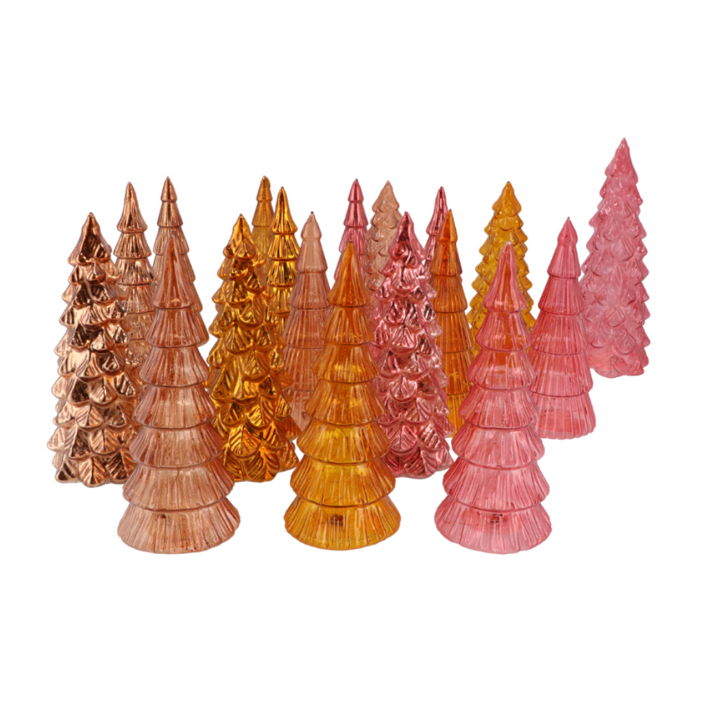 Twinkle Earthy Terra Glass Tree Metallic Lights Ass 9x20cm