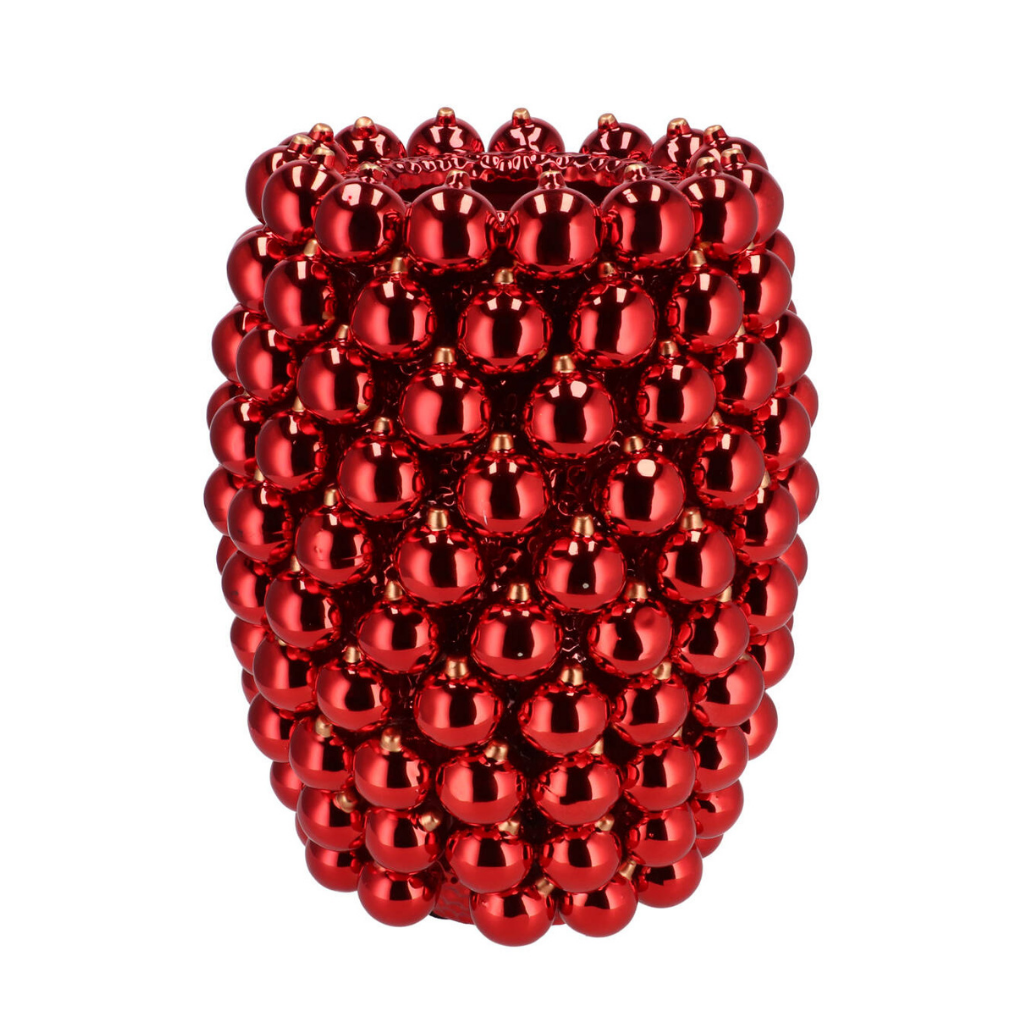 Vaas Kerstballen Rood 30 x 39