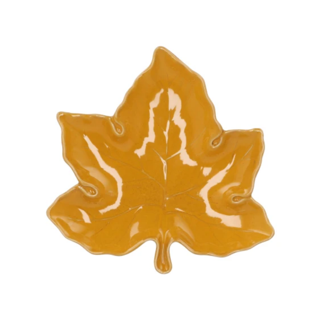 Schaal blad geel 18 x 18 x 4 cm