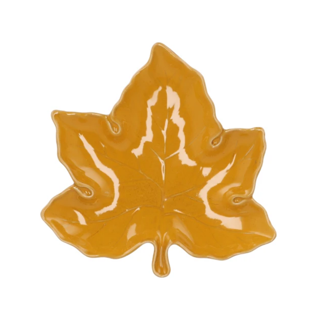 Schaal blad geel 24 x 24 x 4 cm