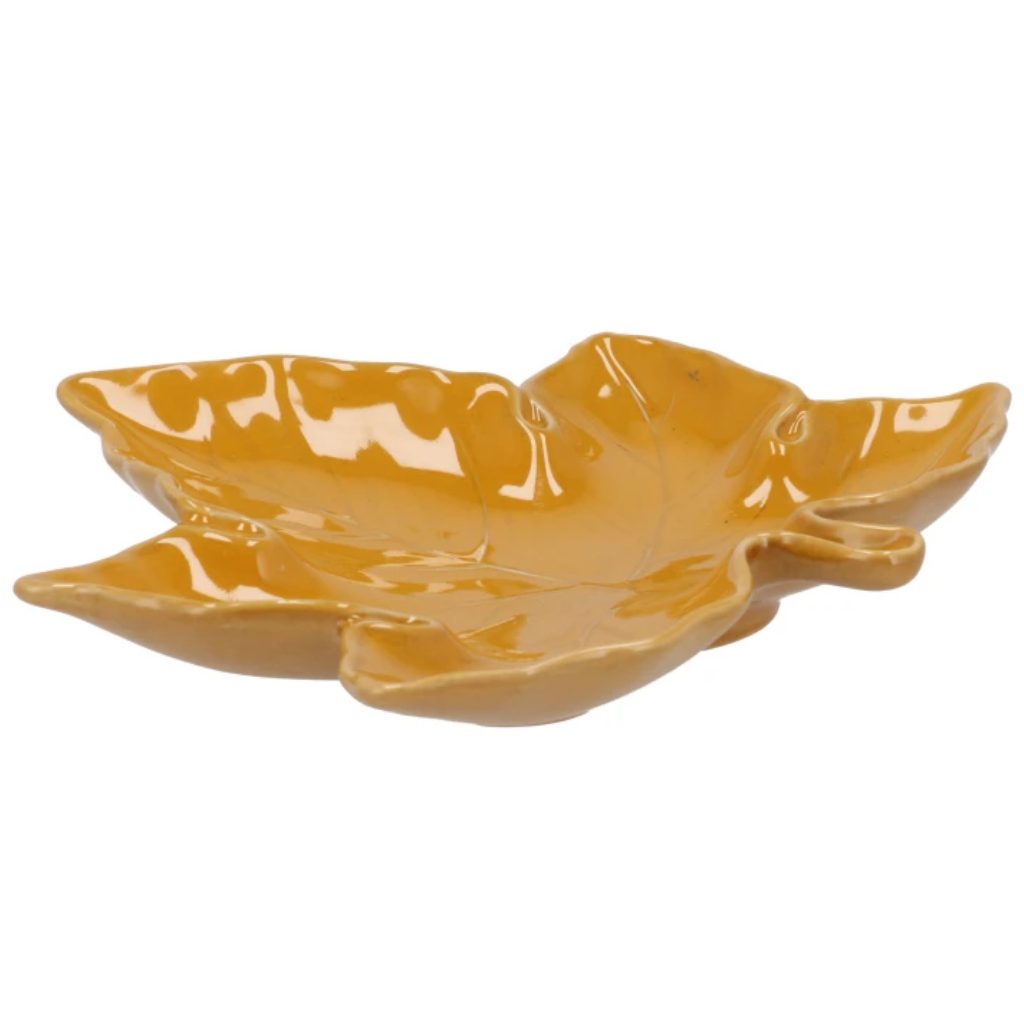 Schaal blad geel 24 x 24 x 4 cm
