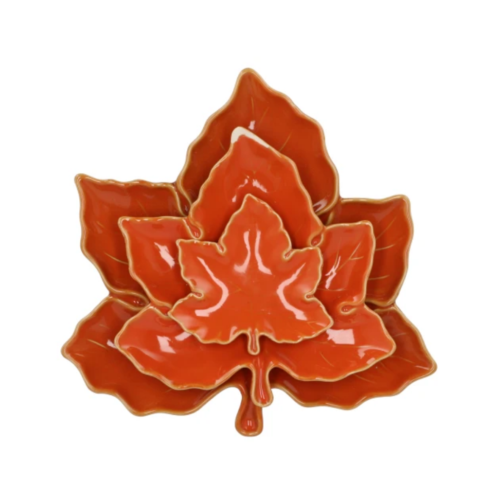 Schaal blad oranje 18 x 18 x 4 cm