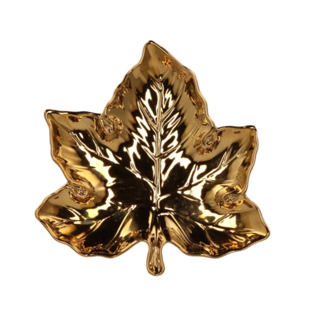 Schaal blad goud 18 x 18 x 4 cm