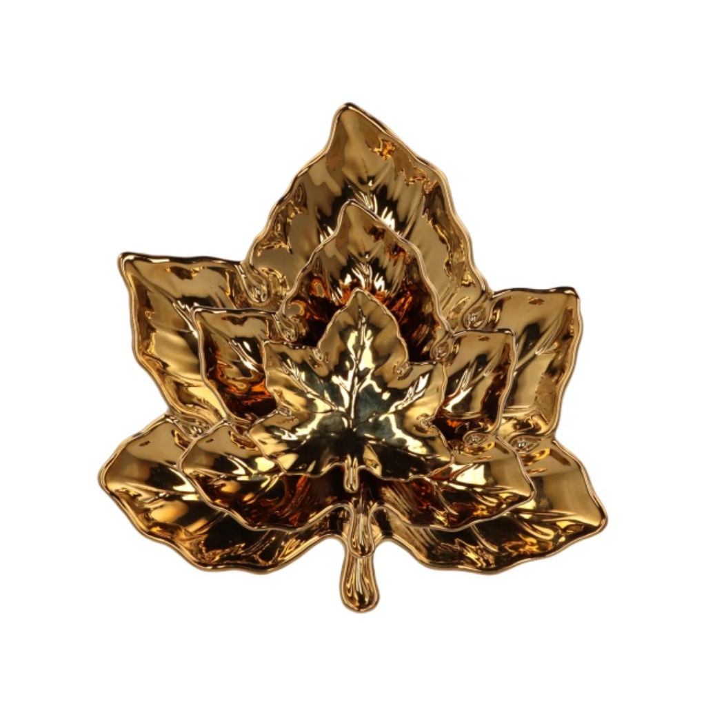 Schaal blad goud 18 x 18 x 4 cm