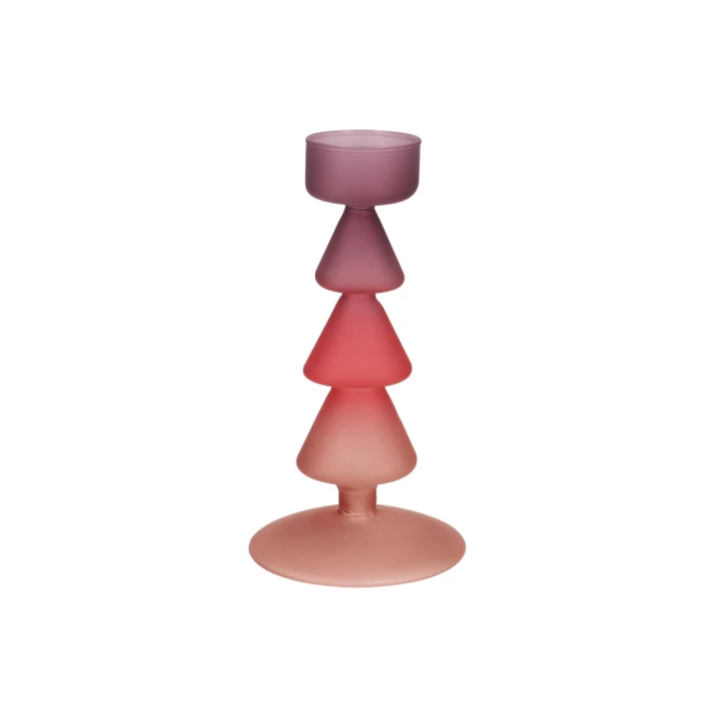 Theelichthouder Nova dennenboom rood 9 x 17