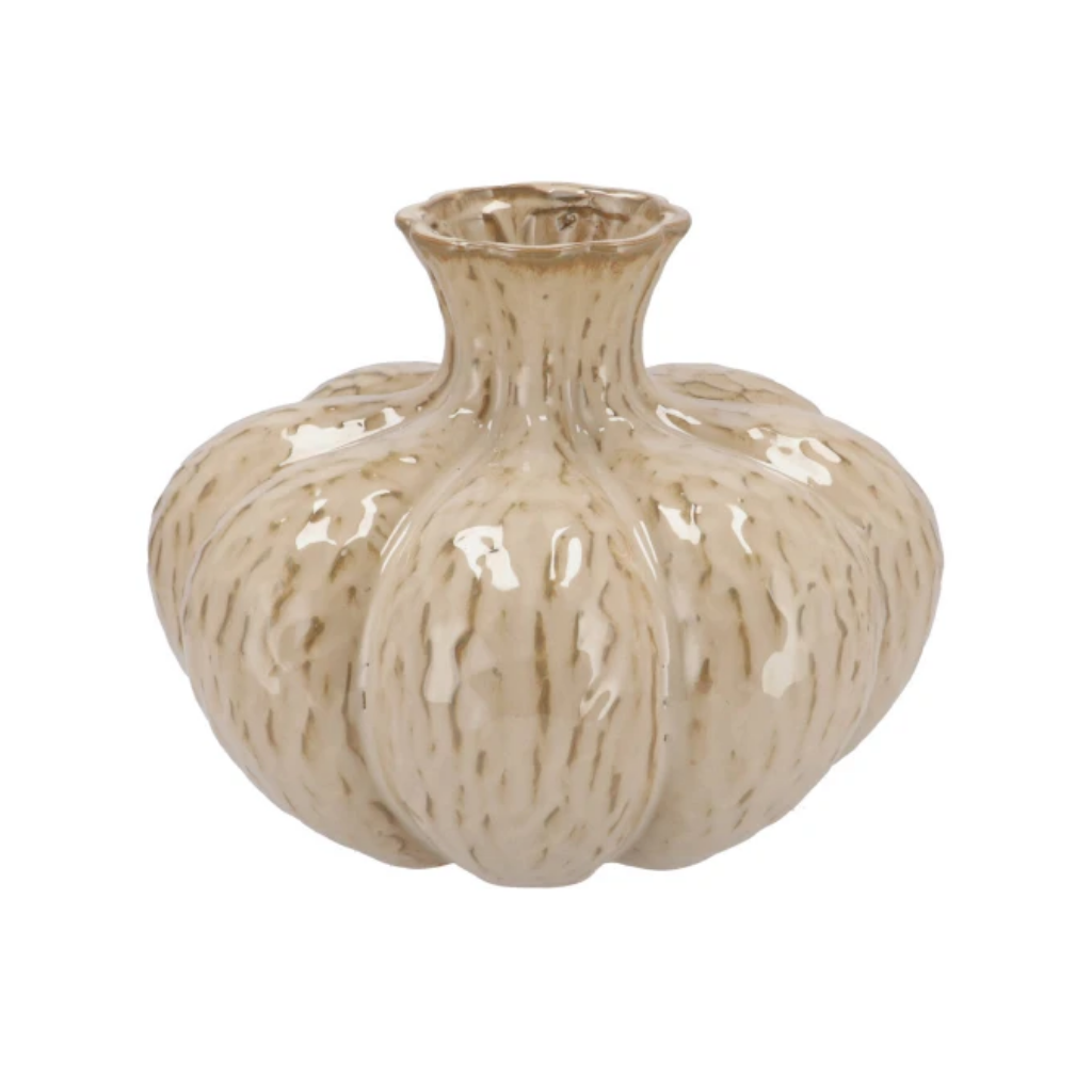 Mika Scottish vaas bolle hals zand 20 x 16 cm