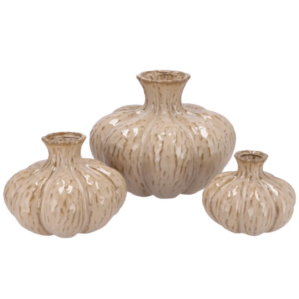 Mika Scottish vaas bolle hals zand 20 x 16 cm