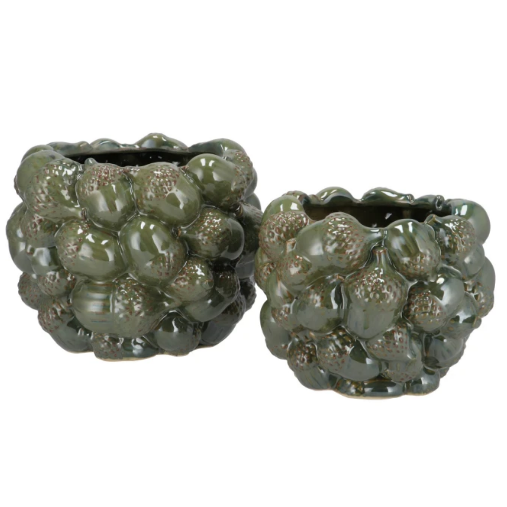 Milou bloempot eikels majestic groen 25 x 18 cm