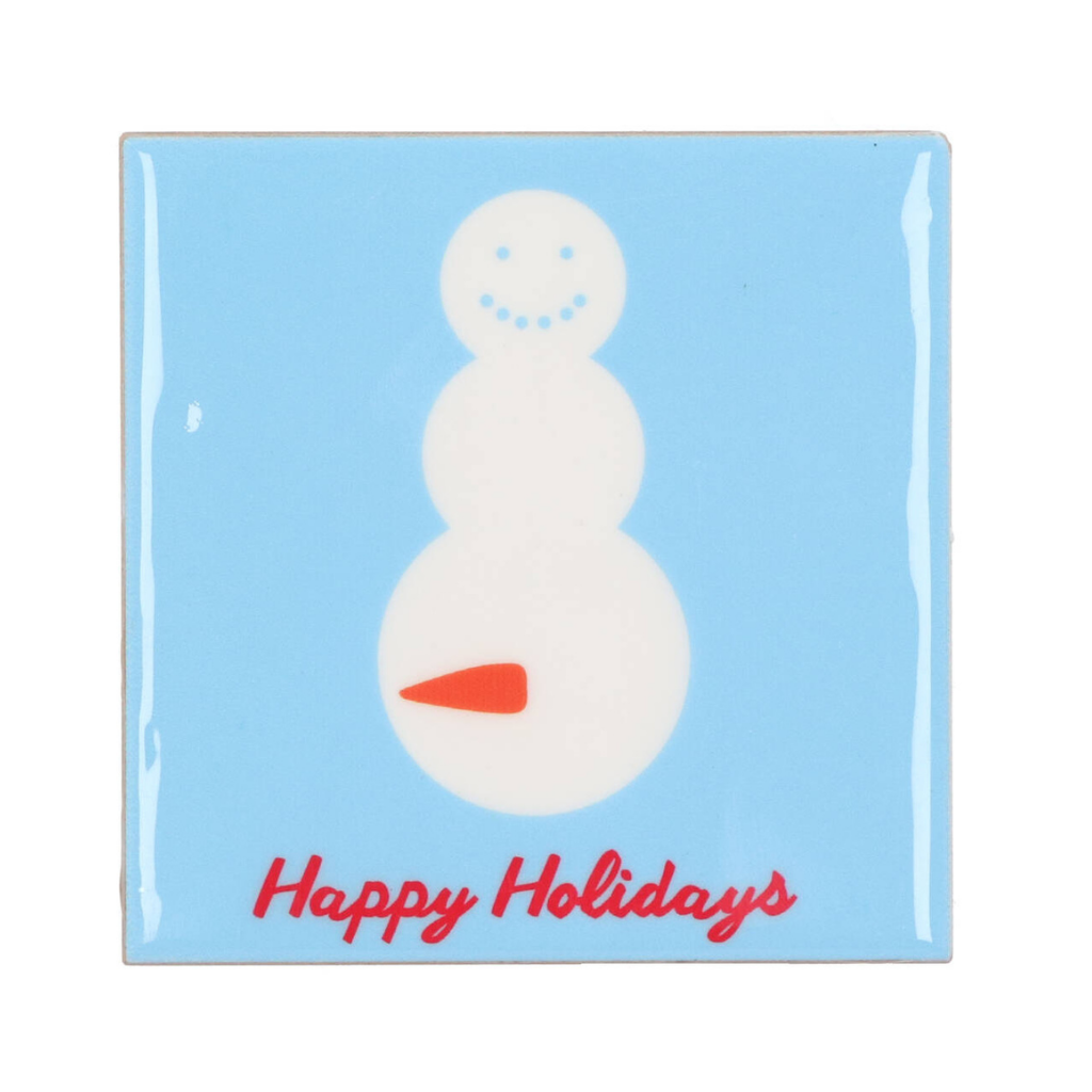 Tegel Happy Holidays Snowman 10 x 10 cm