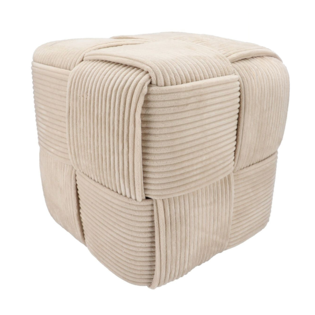 Daan Kromhout Design Poef Stripe Zand 40 x 40 cm