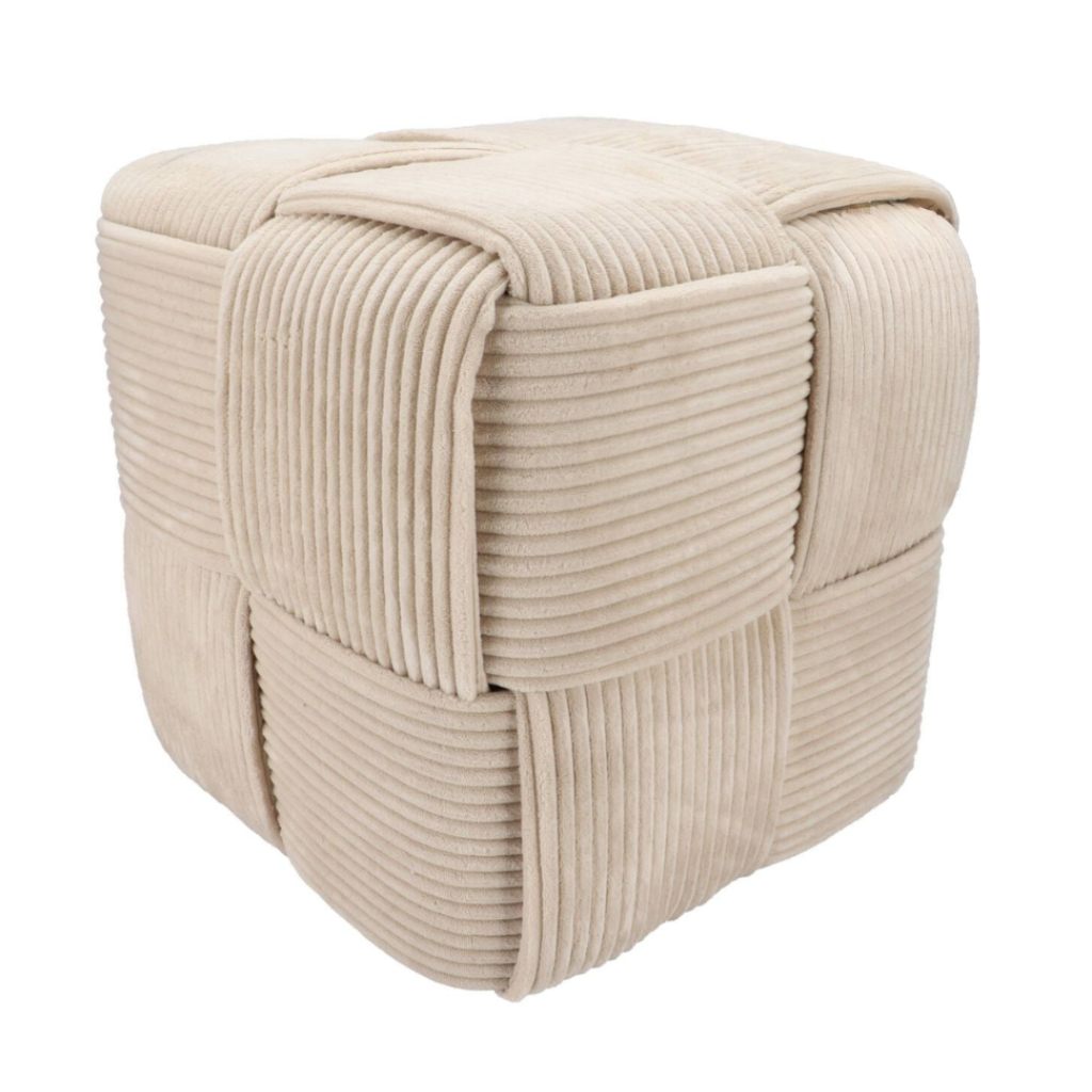 Daan Kromhout Design Poef Stripe Zand 45 x 45 cm