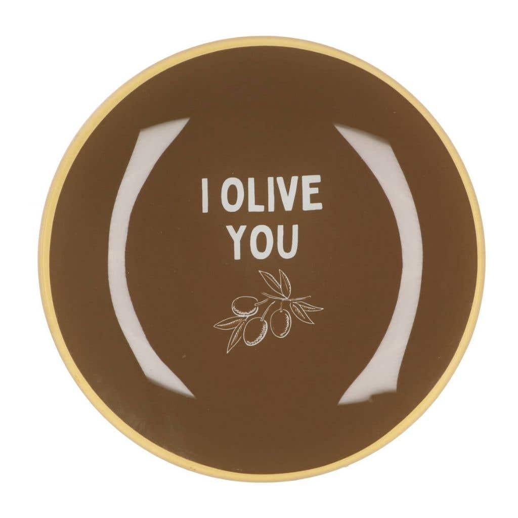 Daan Kromhout Design Bord Rond I Olive You 18 x 2 cm