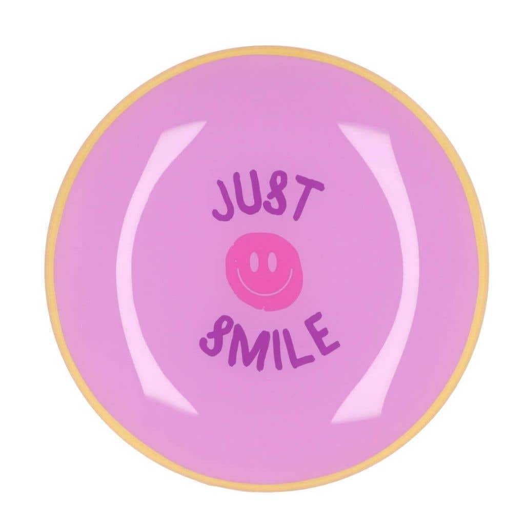 Daan Kromhout Design Bord Rond Just Smile 18 x 2 cm