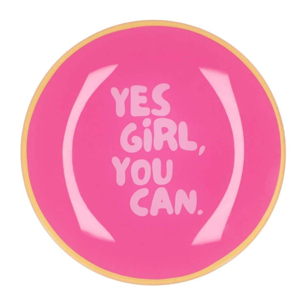 Daan Kromhout Design Bord Rond Yes Girl, You Can 18 x 2 cm