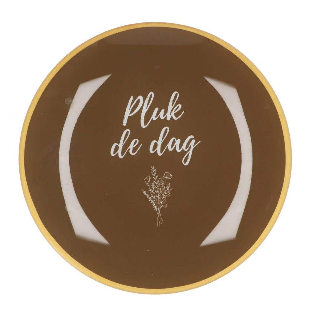 Daan Kromhout Design Bord Rond Pluk De Dag 18 x 2 cm