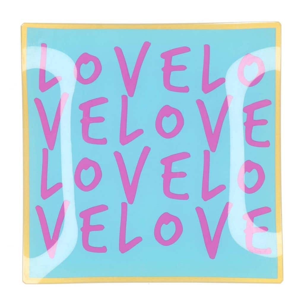 Daan Kromhout Design Bord Vierkant Love Love Love 18 x 18 x 2 cm