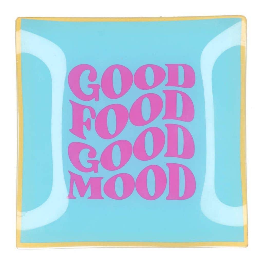 Daan Kromhout Design Bord Vierkant Good Food Good Mood 18 x 18 x 2 cm