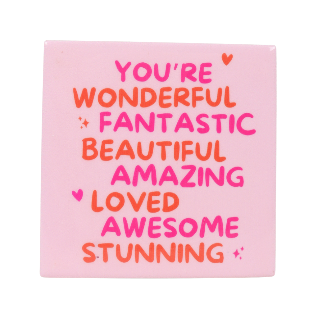 Daan Kromhout Design Tegel You're Wonderful Pink 10 x 10 cm