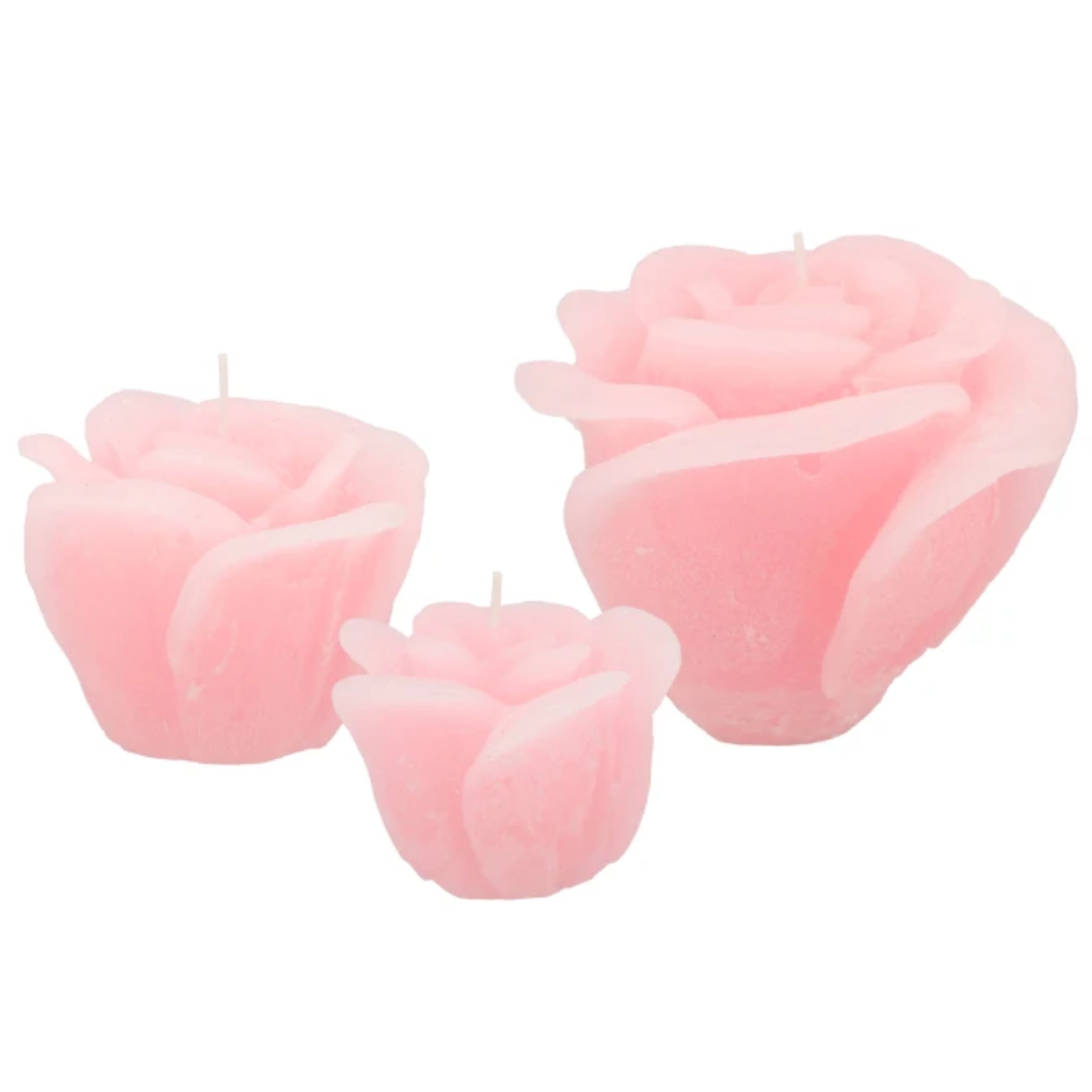 Candle Roos White Pink 8 x 7 cm