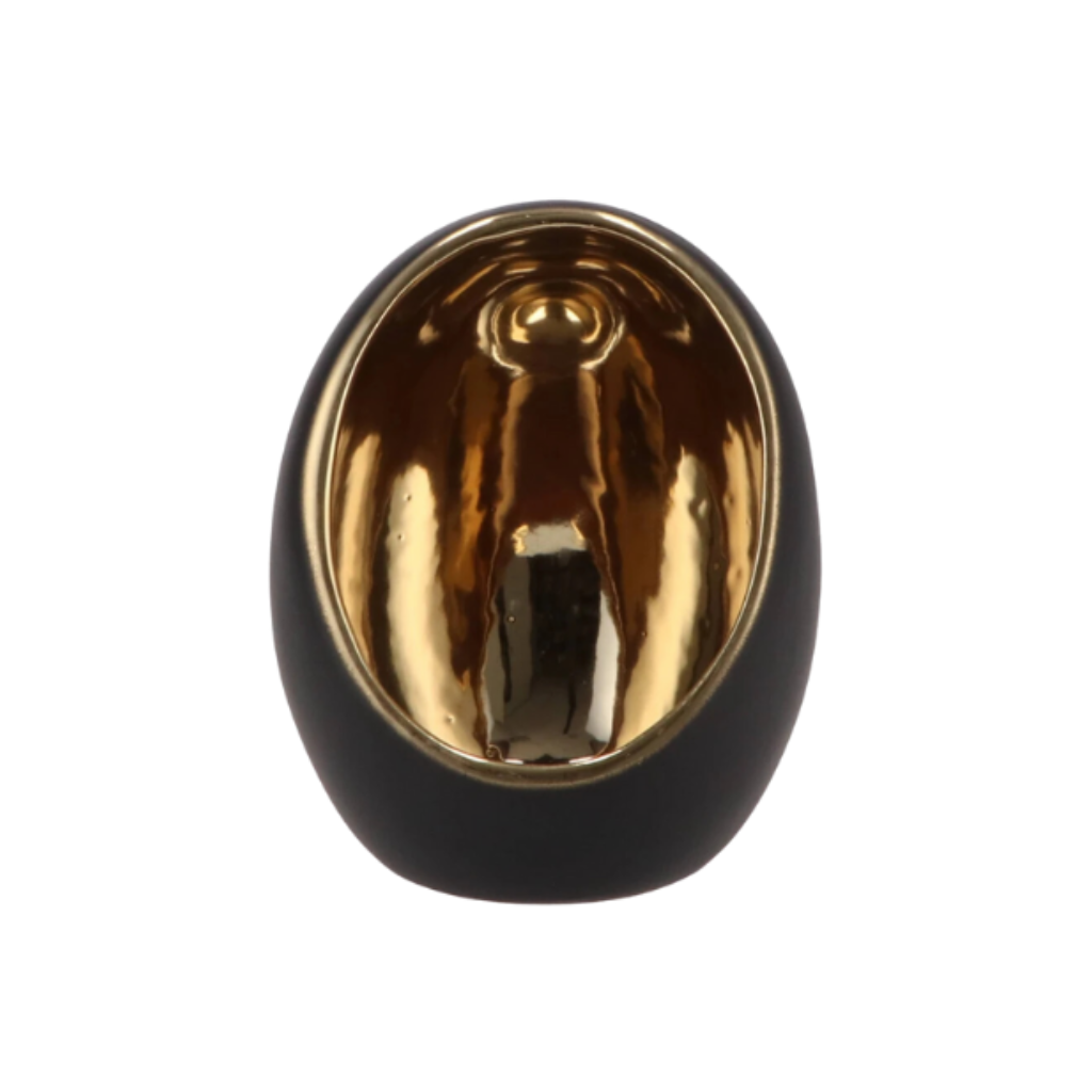 Taza Waxinelicht Egg Goud-Zwart 15 cm