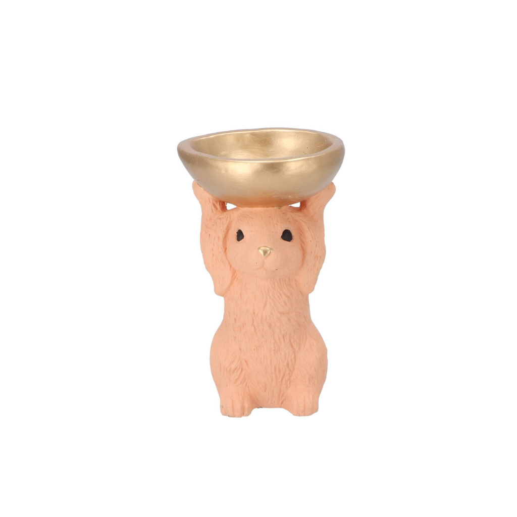 Konijn met schaal Oranje 11 x 10 x 18 cm