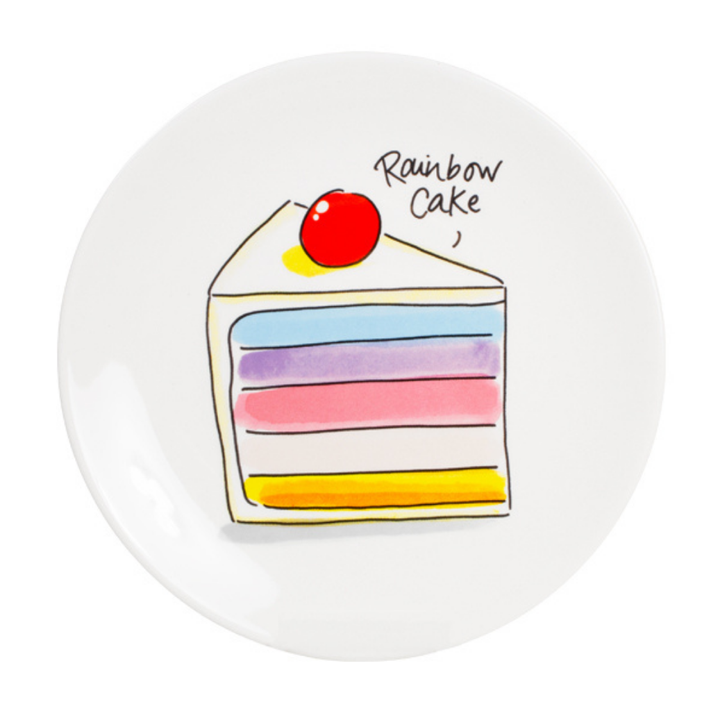 Blond Amsterdam Gebaksbord Even Bijkletsen Pink Rainbow 18 cm