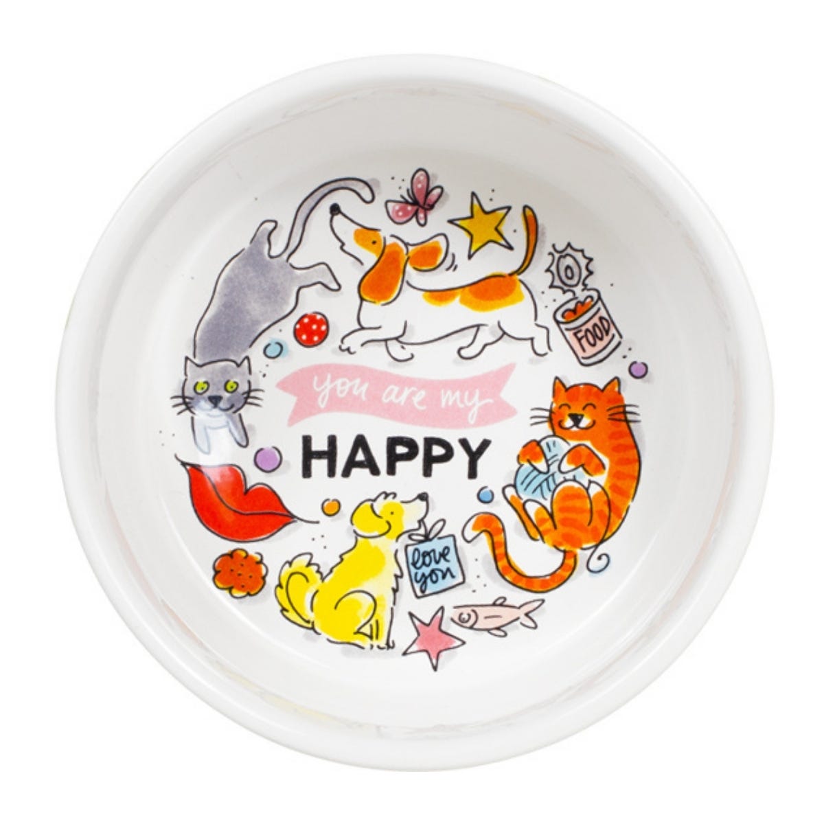 Blond Amsterdam Voerbak Happy Red 15.5 cm