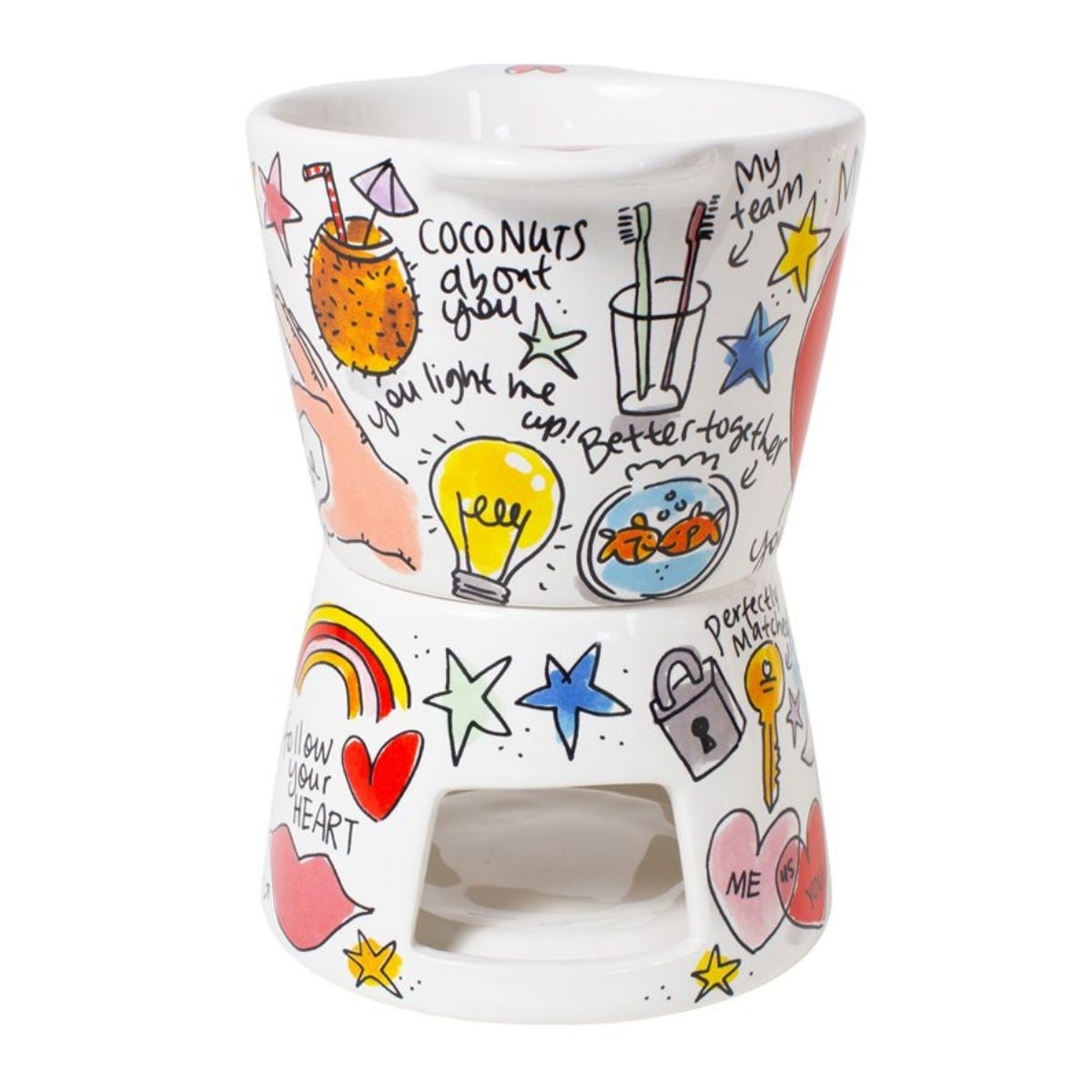 Blond Amsterdam Fondueset Love 16 x 10 x 13 cm