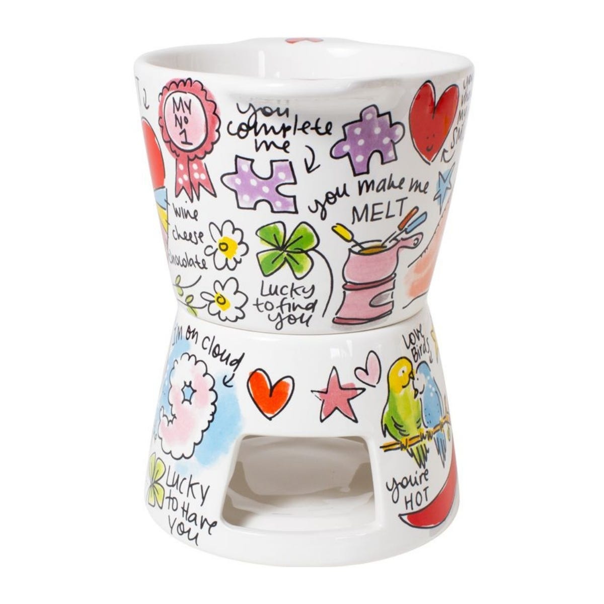 Blond Amsterdam Fondueset Love 16 x 10 x 13 cm