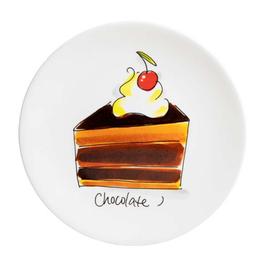 Blond Amsterdam Gebaksbord Even Bijkletsen Chocolate 18 cm